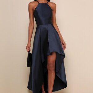 Lulus Broadway Show Navy Blue High-low Gown - Size XXL